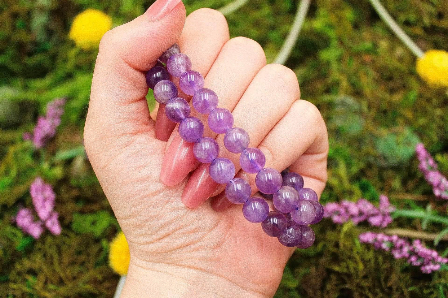 6-11 Crystals Crystal Amethyst - Wisdom Round Bead Gemstone Bracelets