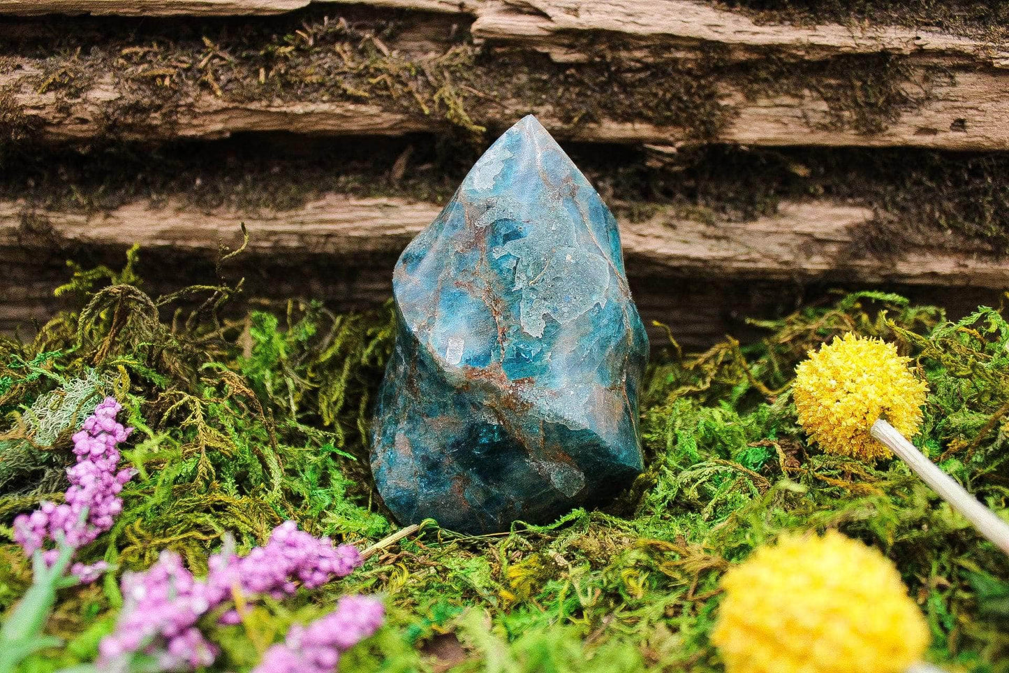 6-11 Crystals Crystal Apatite Flame (apt-04) 3.5" Tall