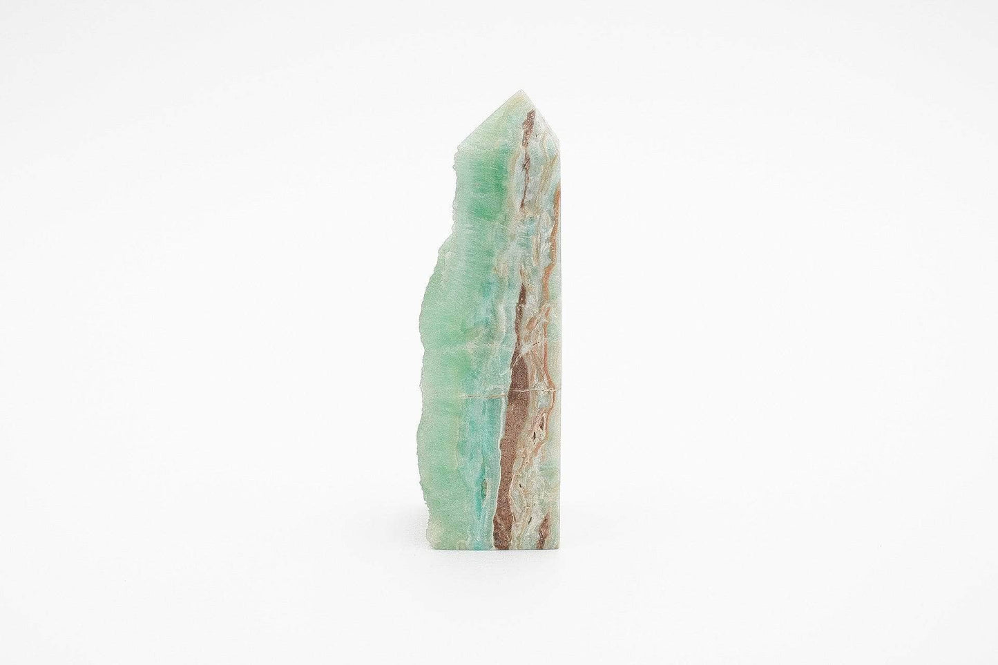 6-11 Crystals Crystal Blue Aragonite with Raw Edge (ba-01) 1.25" x 1.25" x 4.5"