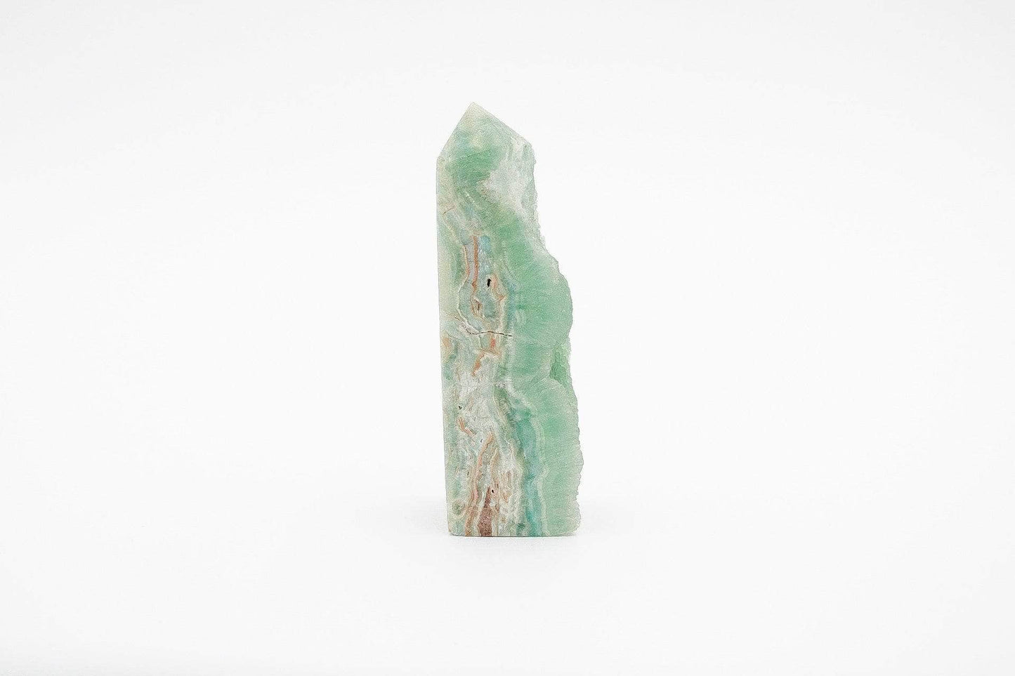 6-11 Crystals Crystal Blue Aragonite with Raw Edge (ba-01) 1.25" x 1.25" x 4.5"