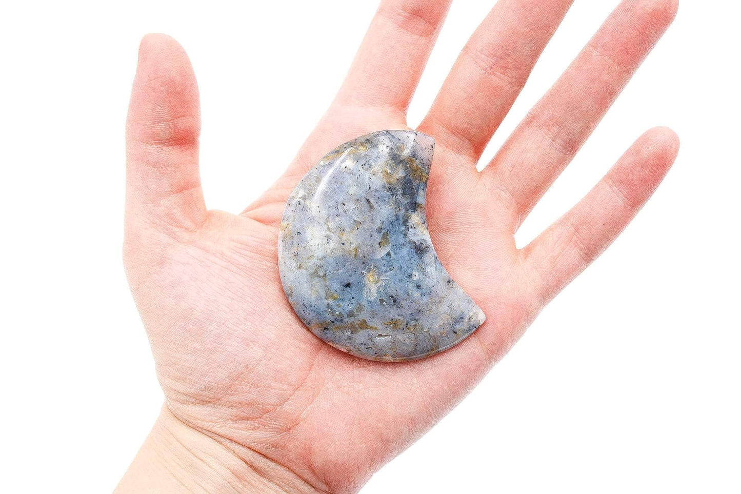 6-11 Crystals Crystal "Blue" Moss Agate Moons 3" "Blue" Moss Agate Moons 3"