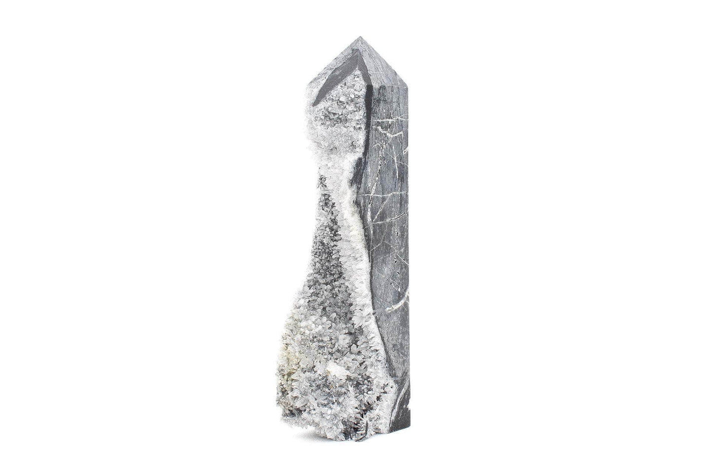 6-11 Crystals Crystal Calcite Tower with Needle Quartz Calcite Tower with Needle Quartz