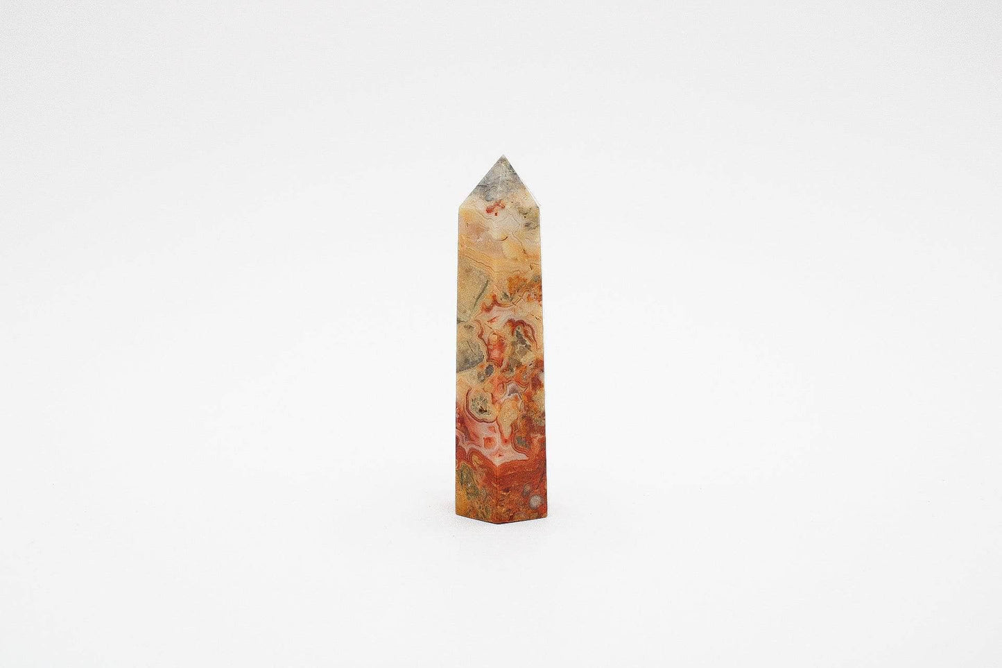 6-11 Crystals Crystal Crazy Lace Agate Tower (cl-02) 3.25" Tall