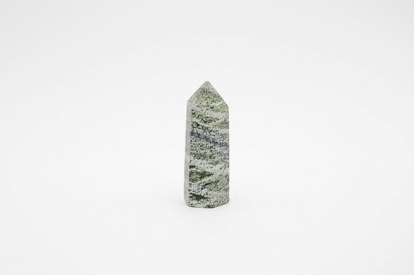6-11 Crystals Crystal Green Zebra Jasper Tower 2.5" Tall