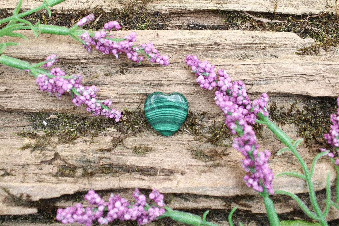 6-11 Crystals Crystal Malachite Hearts (ml-01) 20mm x 20mm
