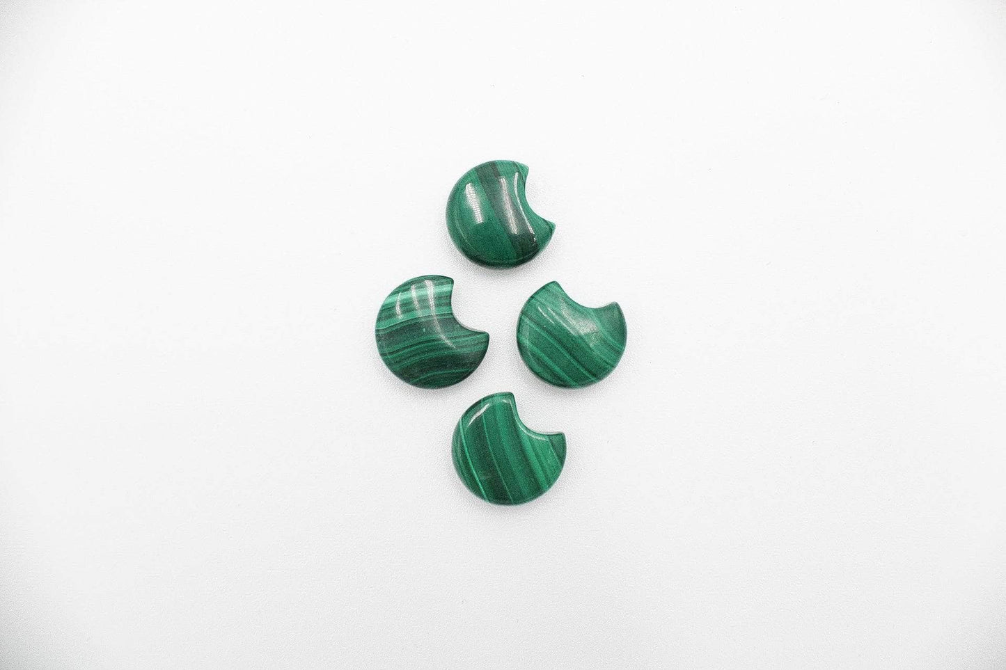 6-11 Crystals Crystal Malachite Moons (ml-02) 16mm x 17.5mm