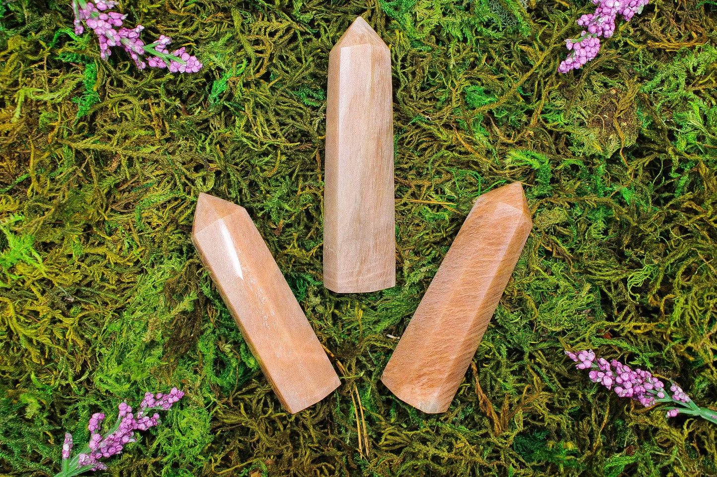 6-11 Crystals Crystal Medium 3.5" Peach Moonstone Tower Peach Moonstone Tower