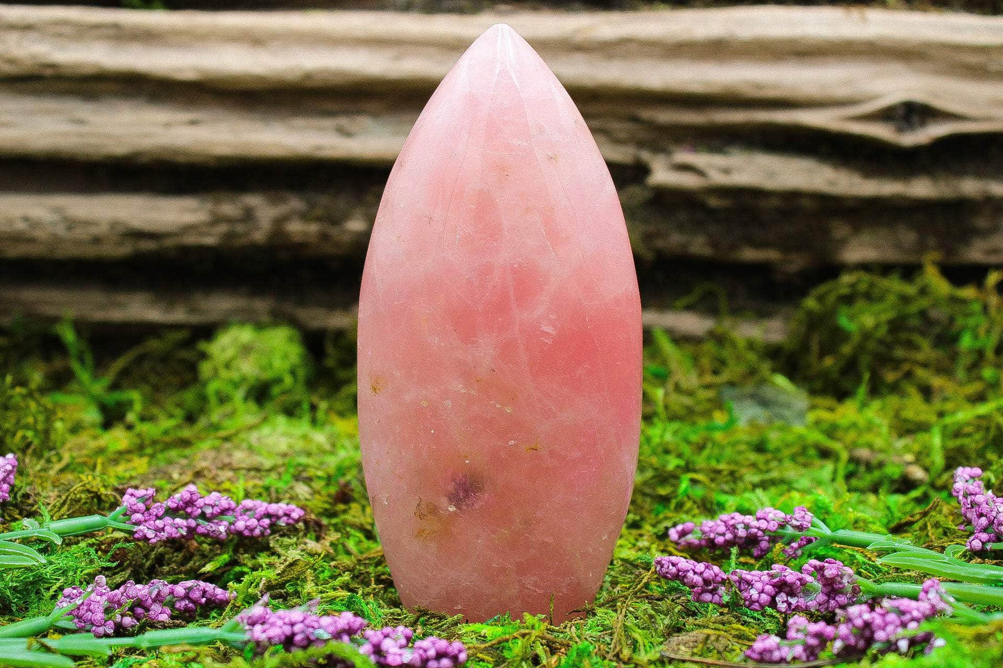 6-11 Crystals Crystal Rose Quartz Flame 3"