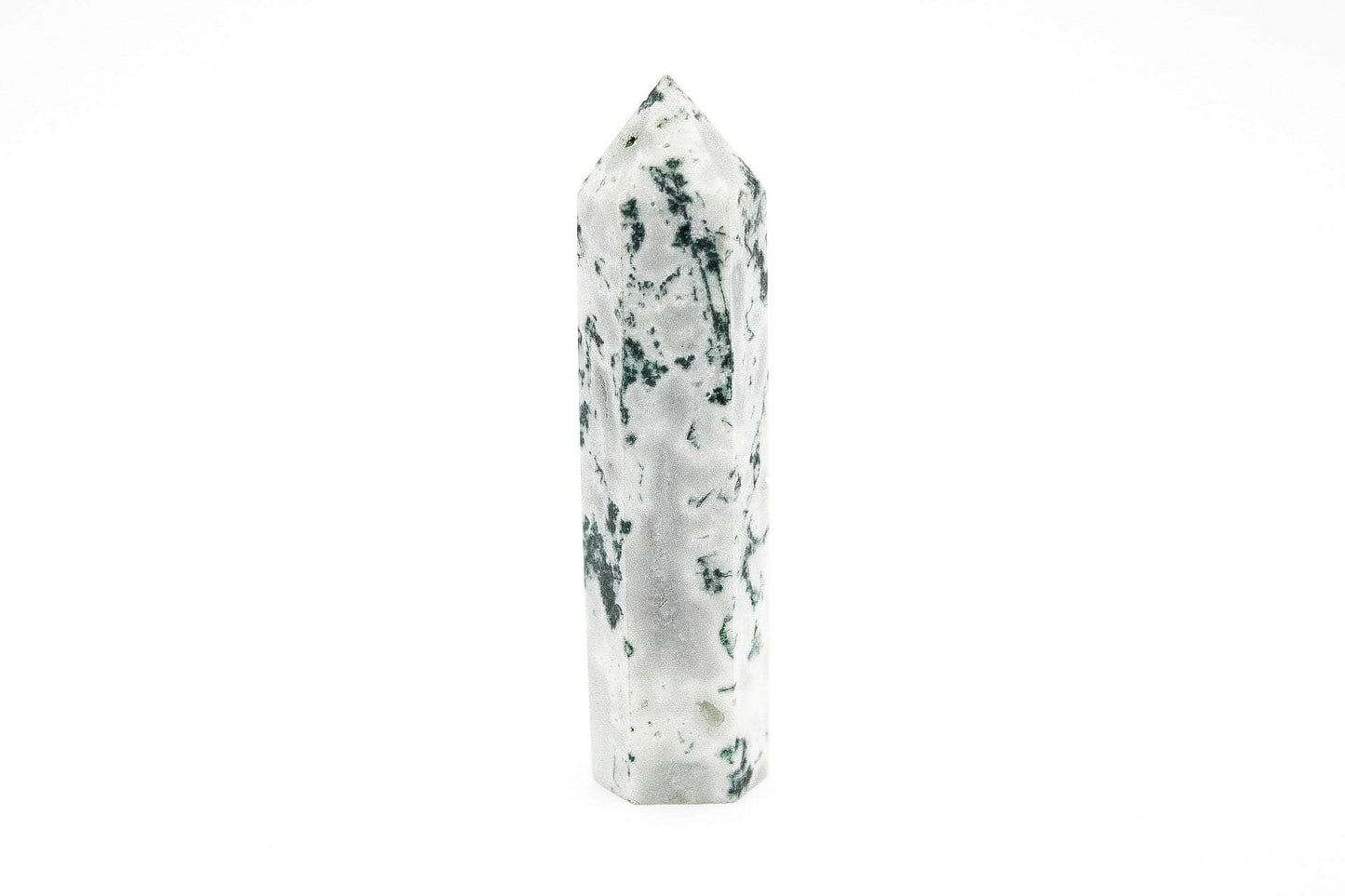 6-11 Crystals Crystal "Tree" Agate (Moss Agate with Quartz) Tower 3" "Tree" Agate (Moss Agate with Quartz) Tower 3"