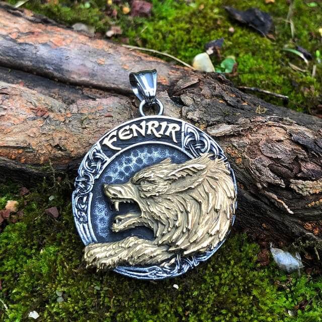 Ancient Treasures Pendant and Necklace Ancient Treasures' Vikings Wolf Fenrir Stainless Steel Necklace Ancient Treasures' Vikings Wolf Fenrir Stainless Steel Necklace