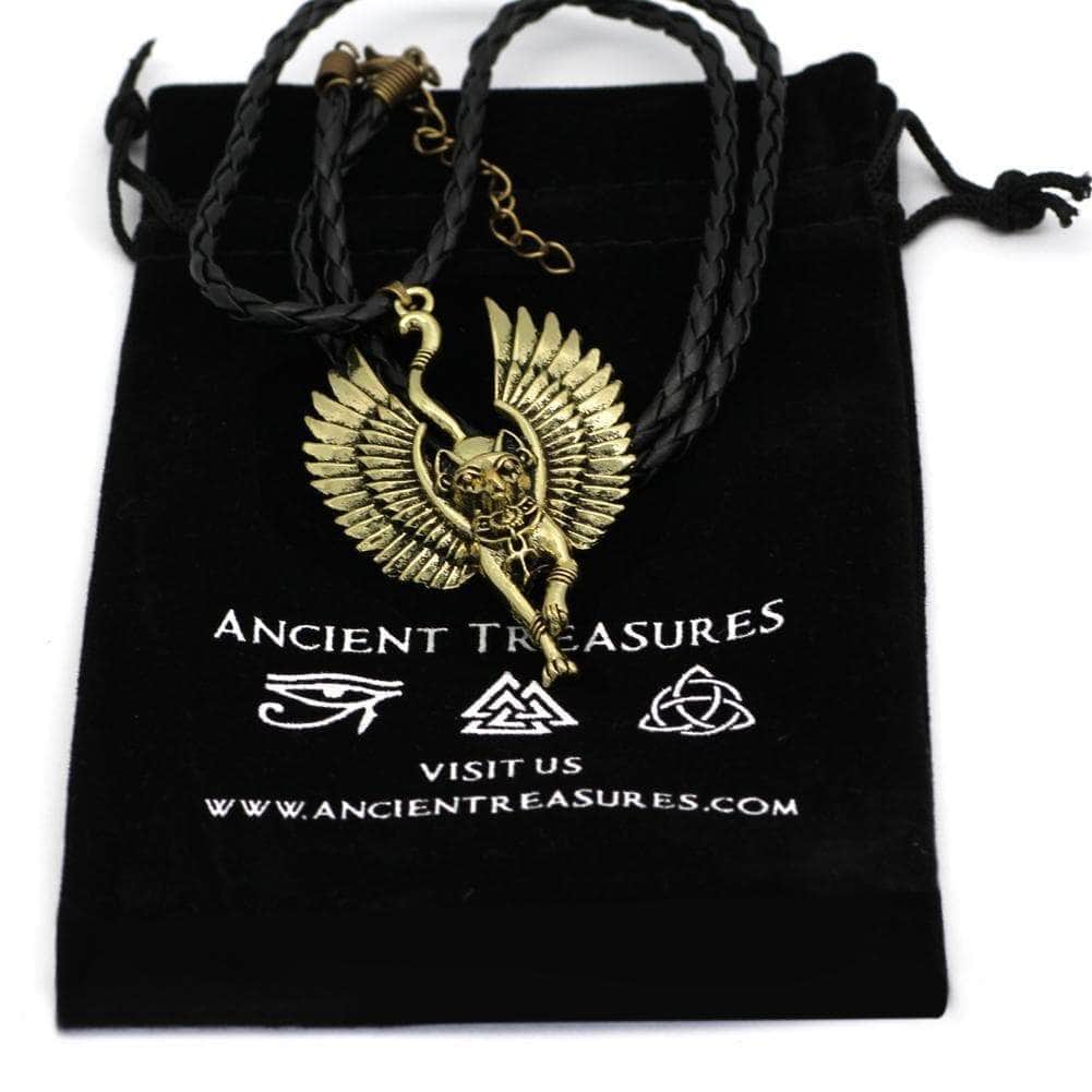 Ancient Treasures Pendants & Necklaces Bronze Ancient Egypt Bastet Goddess of Cats Stainless Steel Necklace Ancient Egypt Bastet Goddess of Cats Stainless Steel Necklace