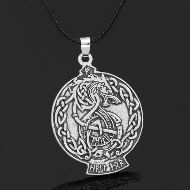 Ancient Treasures Pendants & Necklaces Leather Cord Viking Fenrir by Celtic Hammer Club Necklace Viking Fenrir by Celtic Hammer Club Necklace