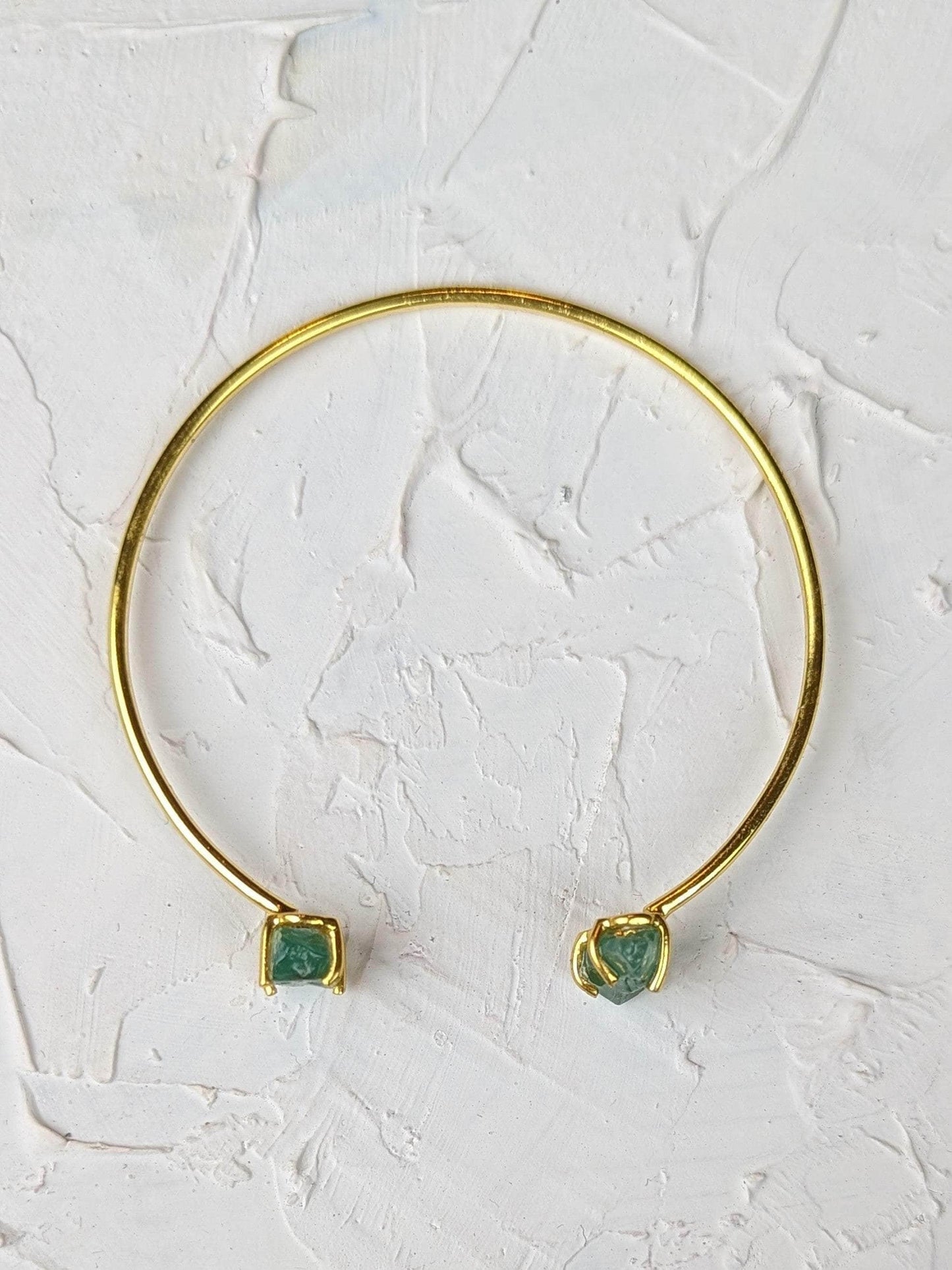 Ash & Rose Bracelet Apatite and Gold Cuff Bracelet Apatite and Gold Cuff Bracelet