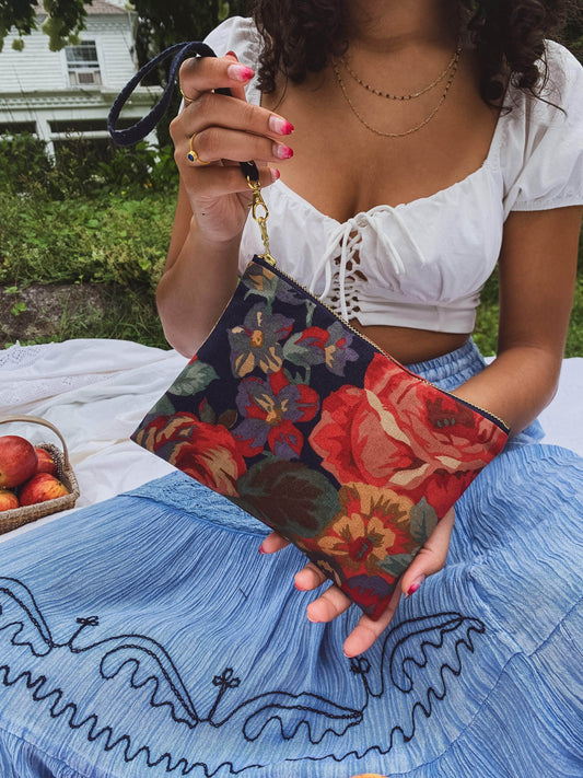 Ash & Rose Classic Navy Rose Purse Classic Navy Rose Purse