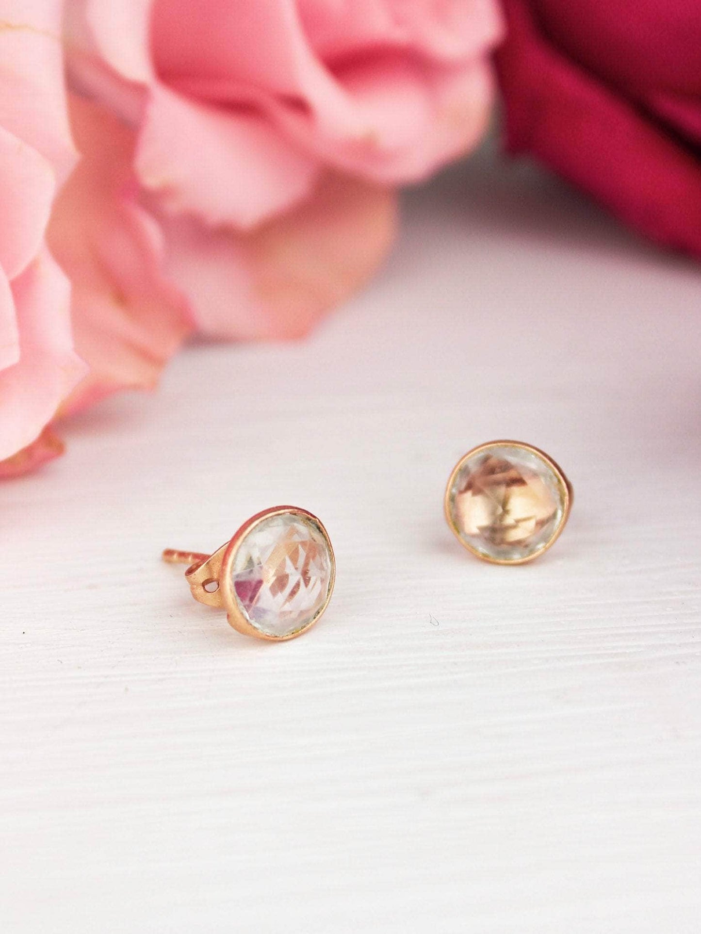 Ash & Rose earrings Pebble Stud Earrings - Rose Gold Pebble Stud Earrings - Rose Gold