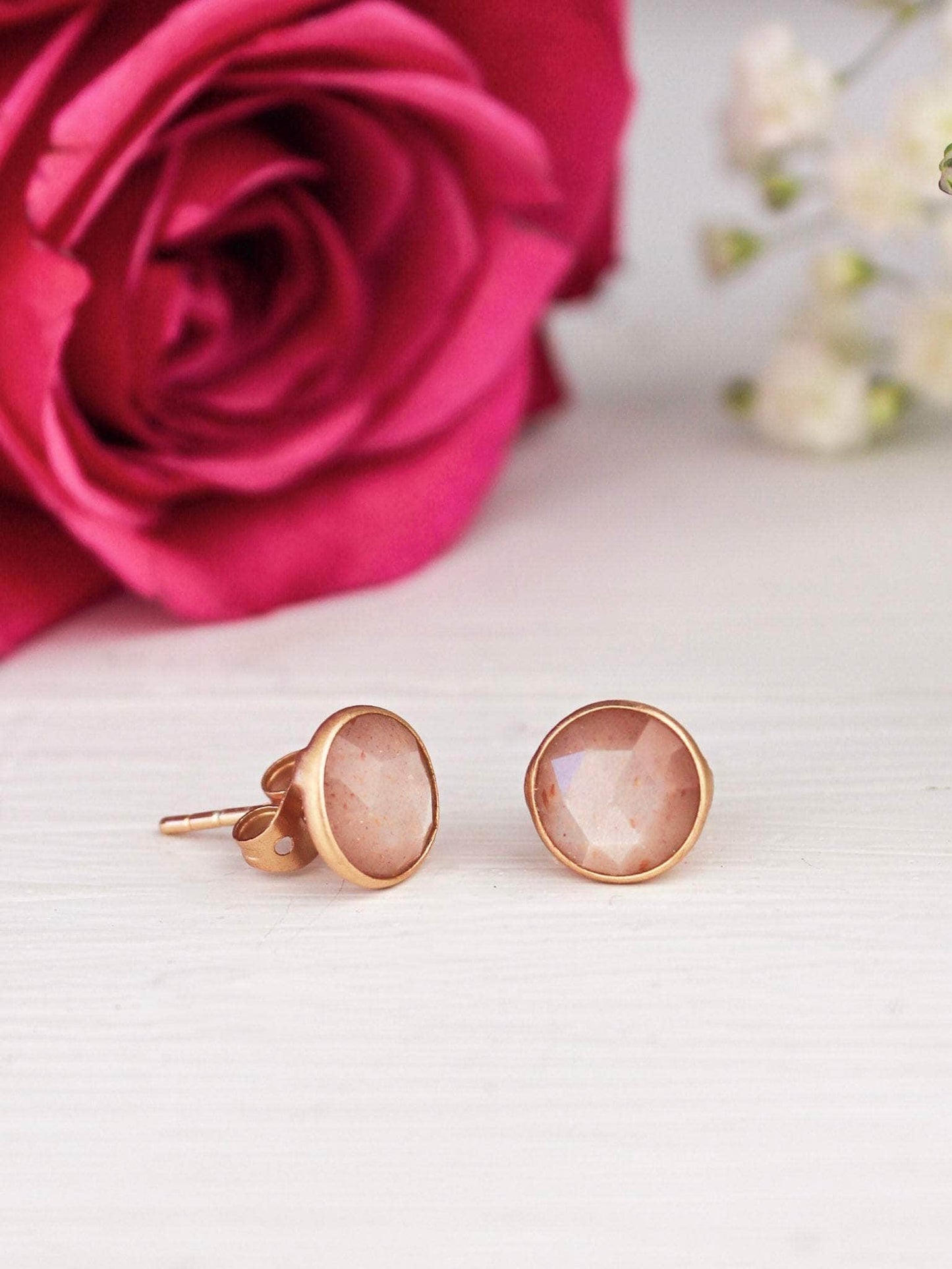 Ash & Rose earrings Pebble Stud Earrings - Rose Gold Pebble Stud Earrings - Rose Gold