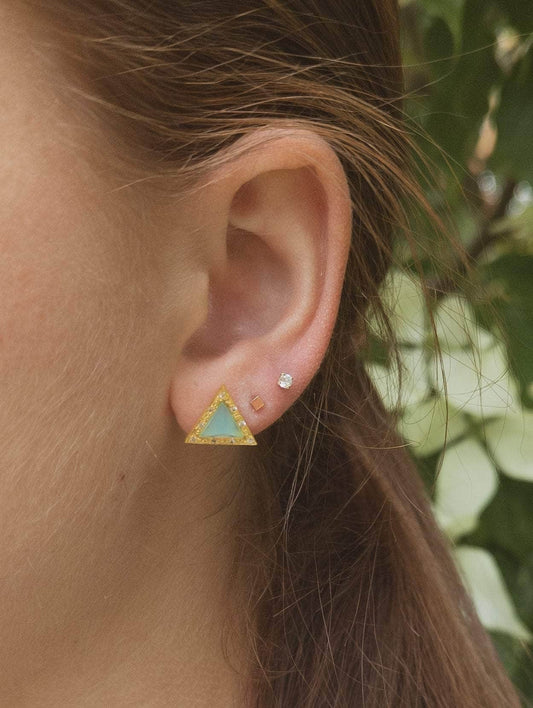 Ash & Rose Earrings Pyramid Gem Stud Earrings Pyramid Gem Stud Earrings