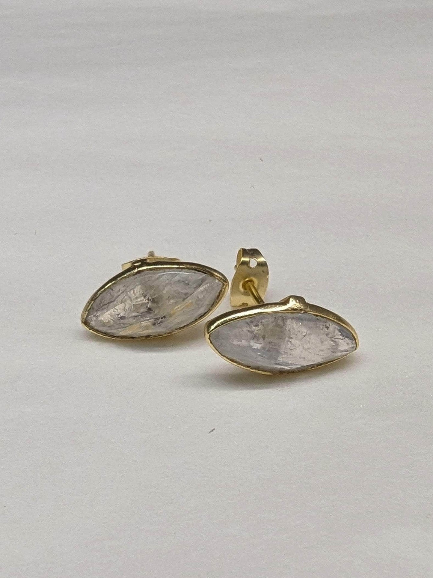Ash & Rose earrings Rainbow Moonstone Mila Leaf Earrings - Gold Mila Leaf Earrings - Gold