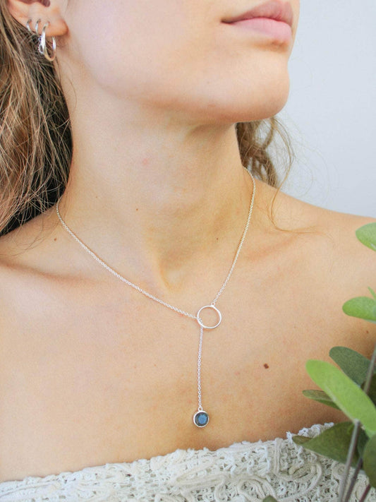 Ash & Rose Pebble Drop Lariat Necklace Pebble Drop Lariat Necklace