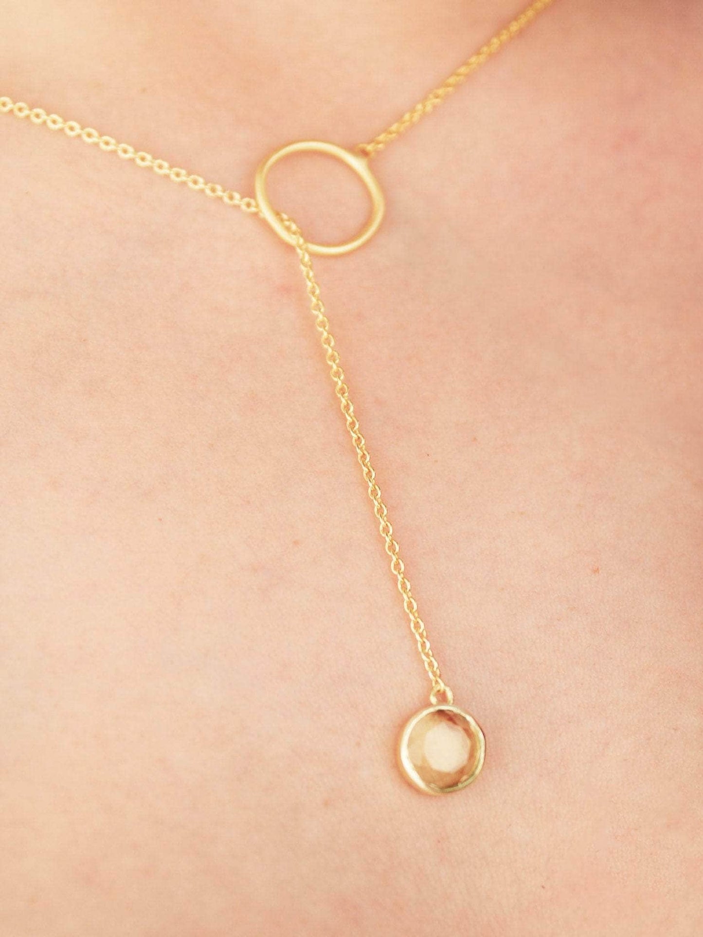 Ash & Rose Pebble Drop Lariat Necklace Pebble Drop Lariat Necklace