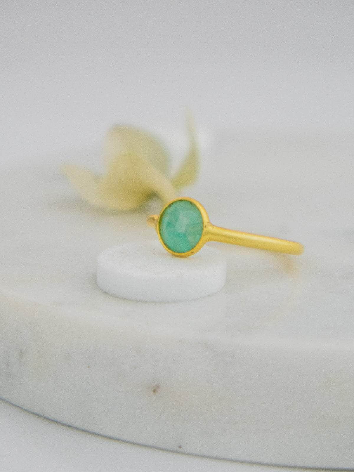 Ash & Rose ring Amazonite / 4 Mini Pebble Ring - Gold Mini Pebble Ring - Gold