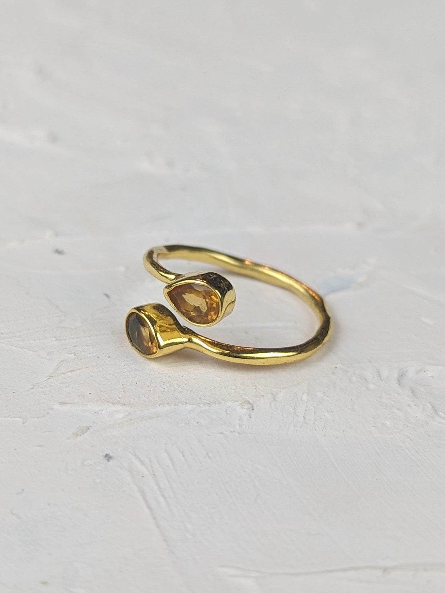 Ash & Rose ring Citrine Teardrop Wrap Ring Citrine Teardrop Wrap Ring