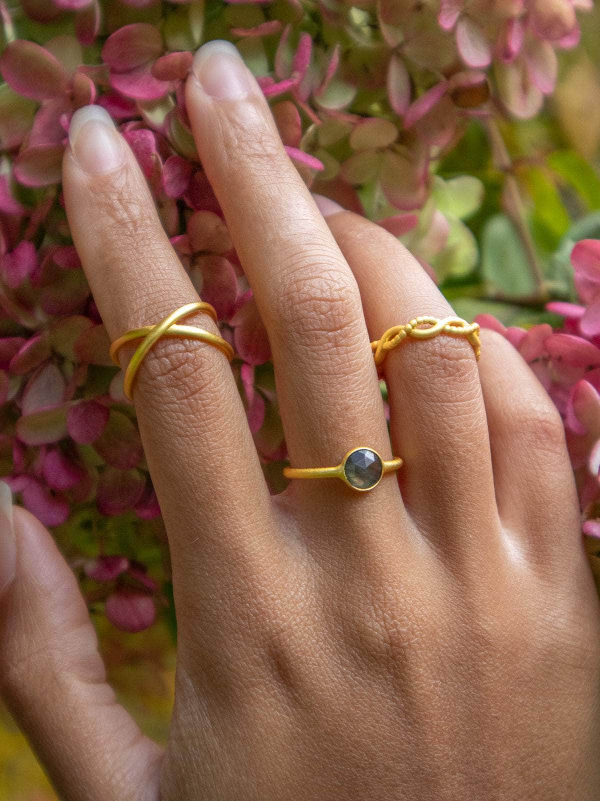Ash & Rose ring Mini Pebble Ring - Gold Mini Pebble Ring - Gold