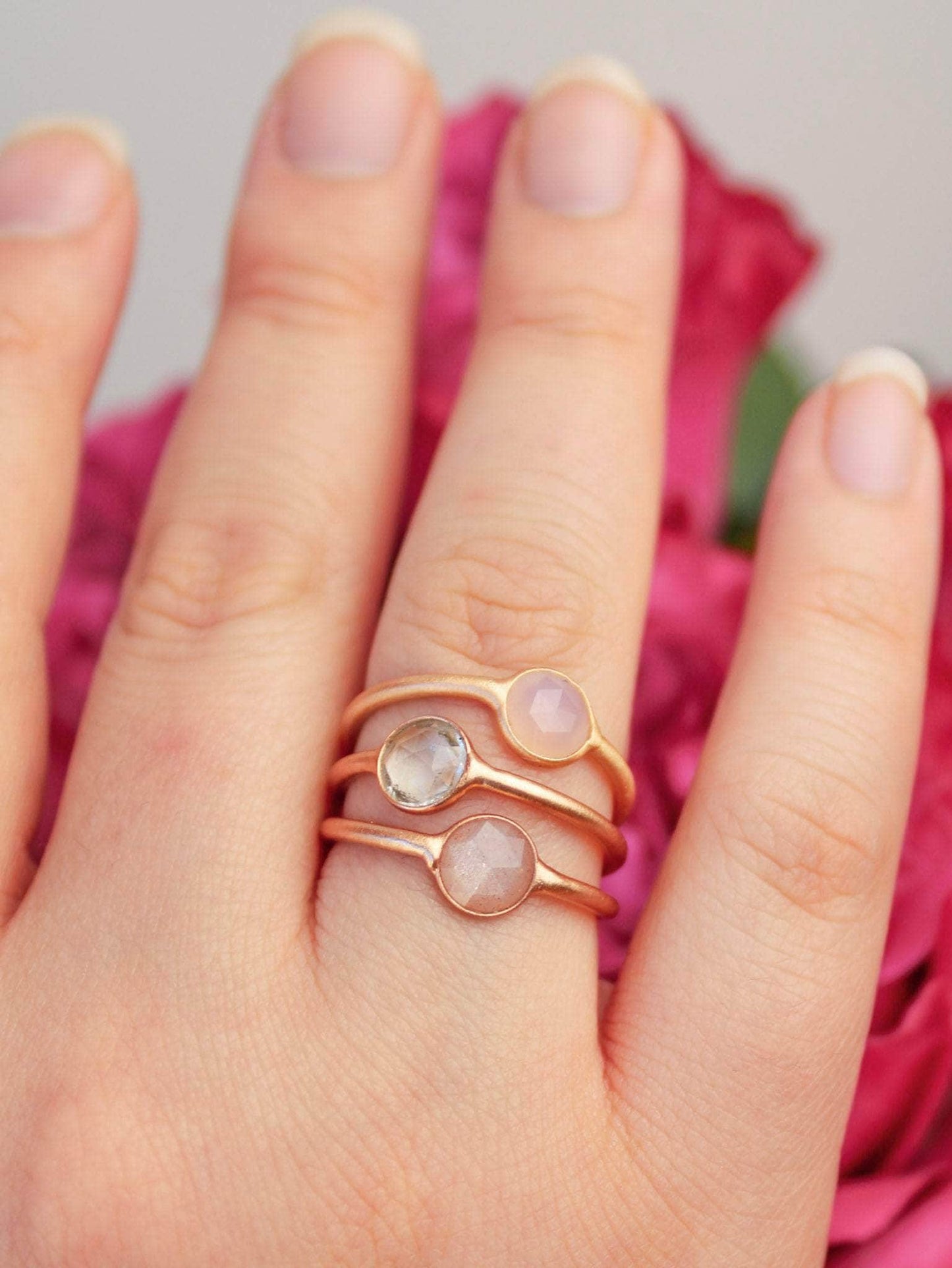 Ash & Rose ring Mini Pebble Ring - Rose Gold Mini Pebble Ring - Rose Gold