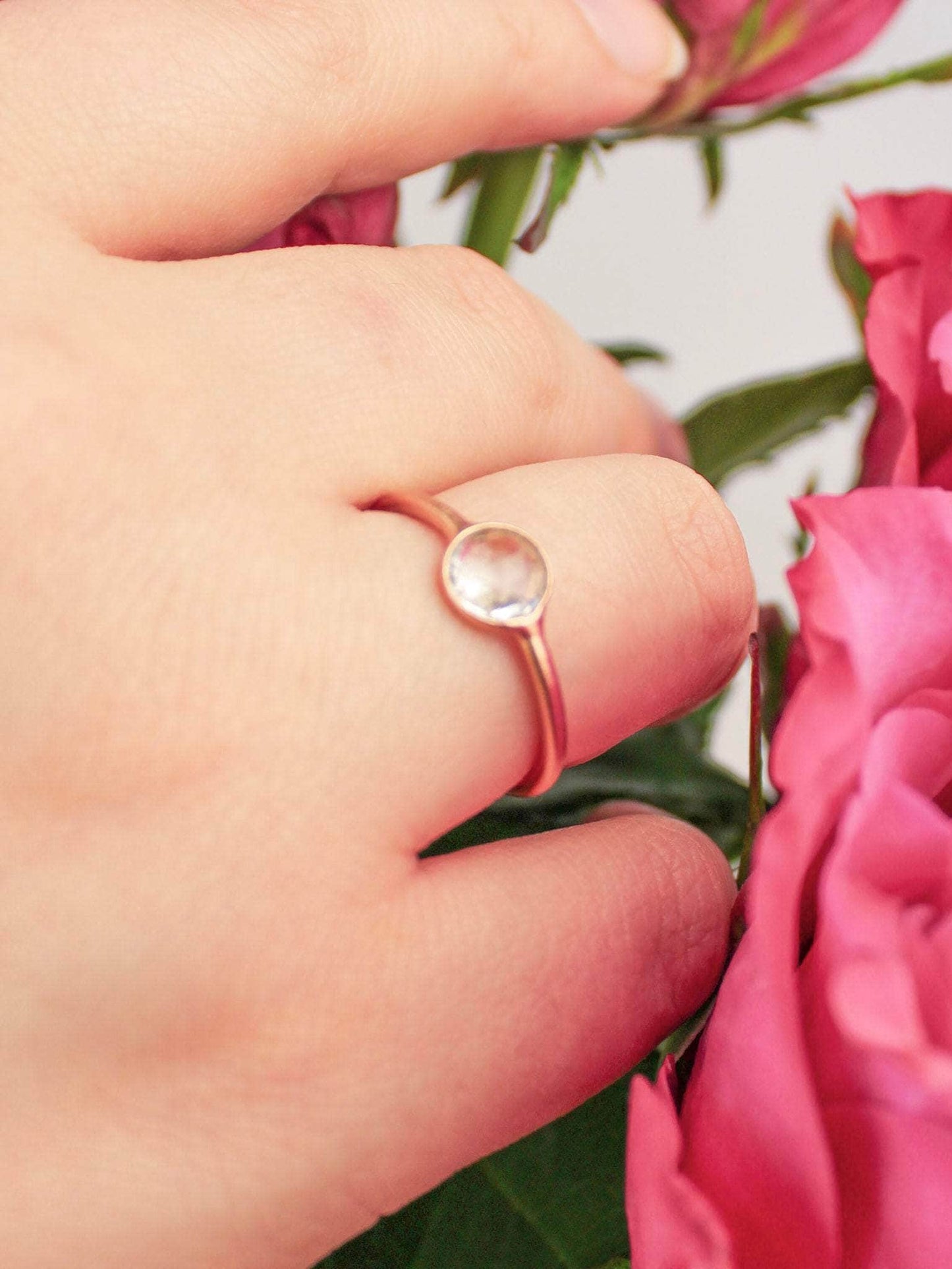Ash & Rose ring Mini Pebble Ring - Rose Gold Mini Pebble Ring - Rose Gold
