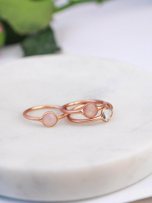 Ash & Rose ring Mini Pebble Ring - Rose Gold Mini Pebble Ring - Rose Gold