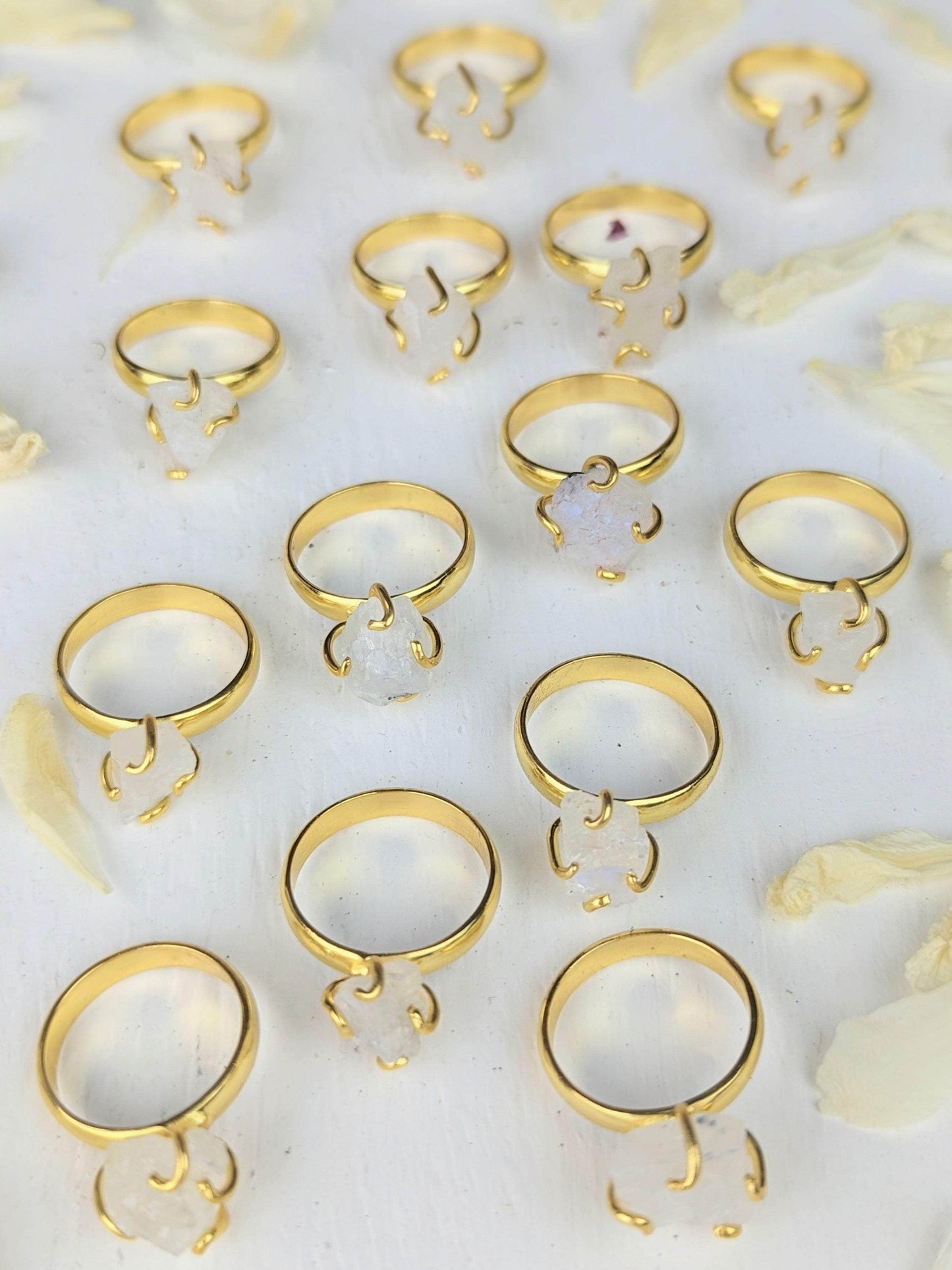 Ash & Rose Rings Gold / 7 Raw Moonstone Prong Ring Raw Moonstone Prong Ring