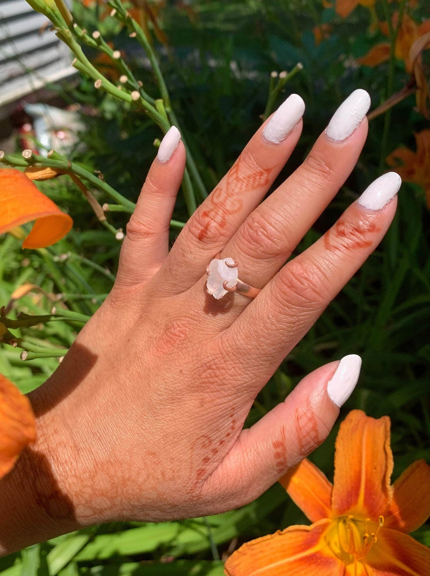 Ash & Rose Rings Raw Moonstone Prong Ring Raw Moonstone Prong Ring