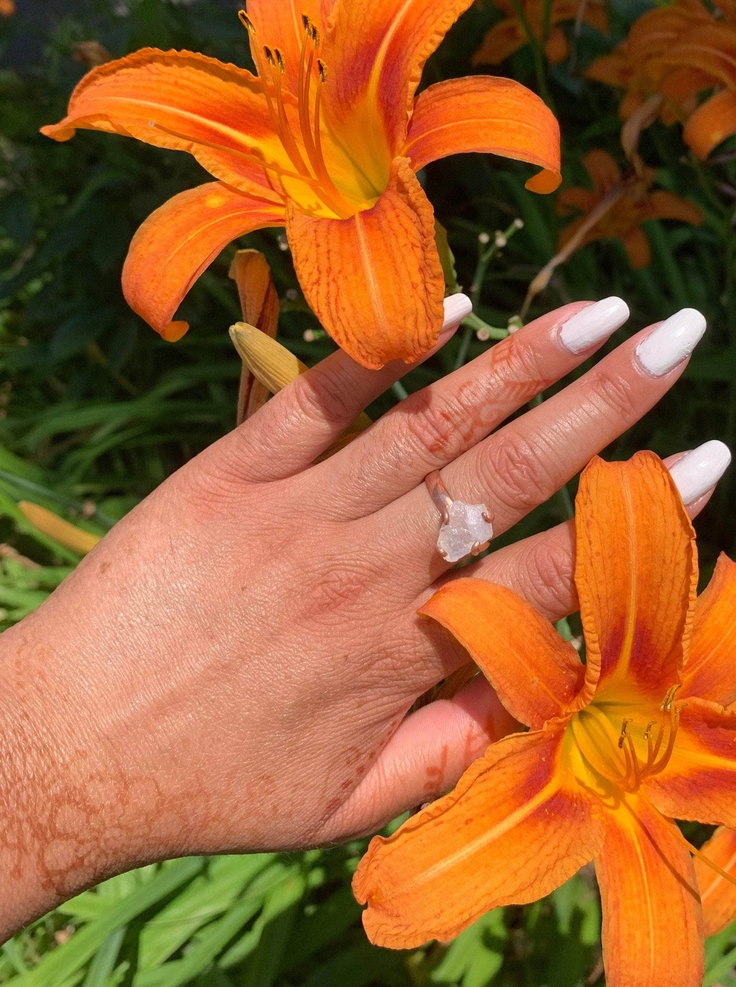 Ash & Rose Rings Raw Moonstone Prong Ring Raw Moonstone Prong Ring