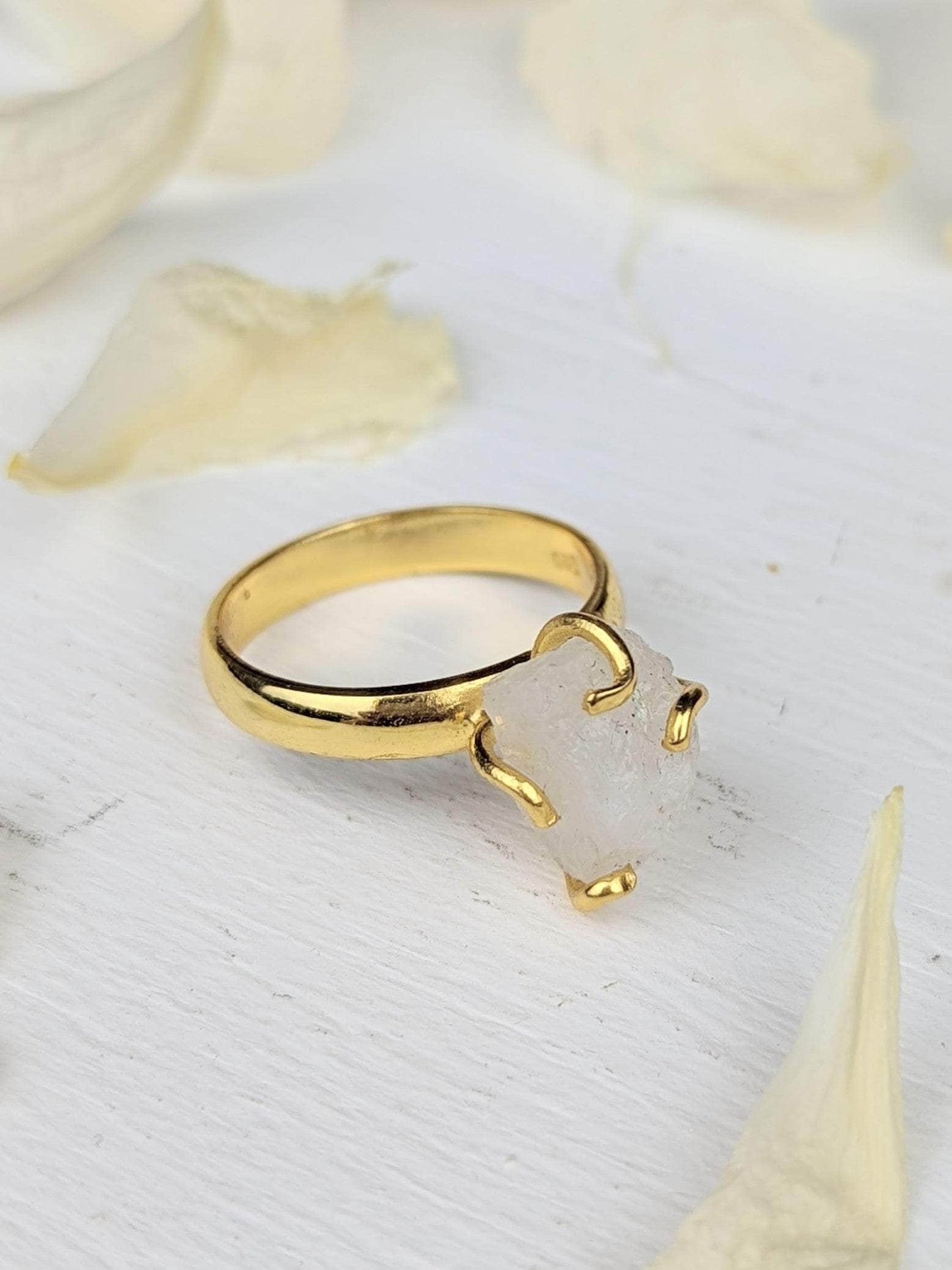 Ash & Rose Rings Raw Moonstone Prong Ring Raw Moonstone Prong Ring