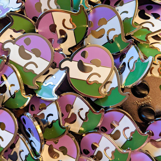 Cunning Linguist Co. Pins Genderqueereikon (genderqueer pride) hard enamel pin Genderqueereikon (genderqueer pride) hard enamel pin