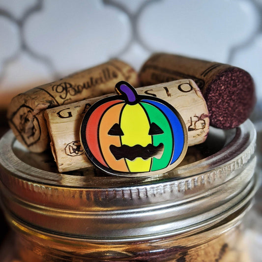 Cunning Linguist Co. Pins Queer-o-Lantern (LGBTQIA+ pride) hard enamel pin Queer-o-Lantern (LGBTQIA+ pride) hard enamel pin