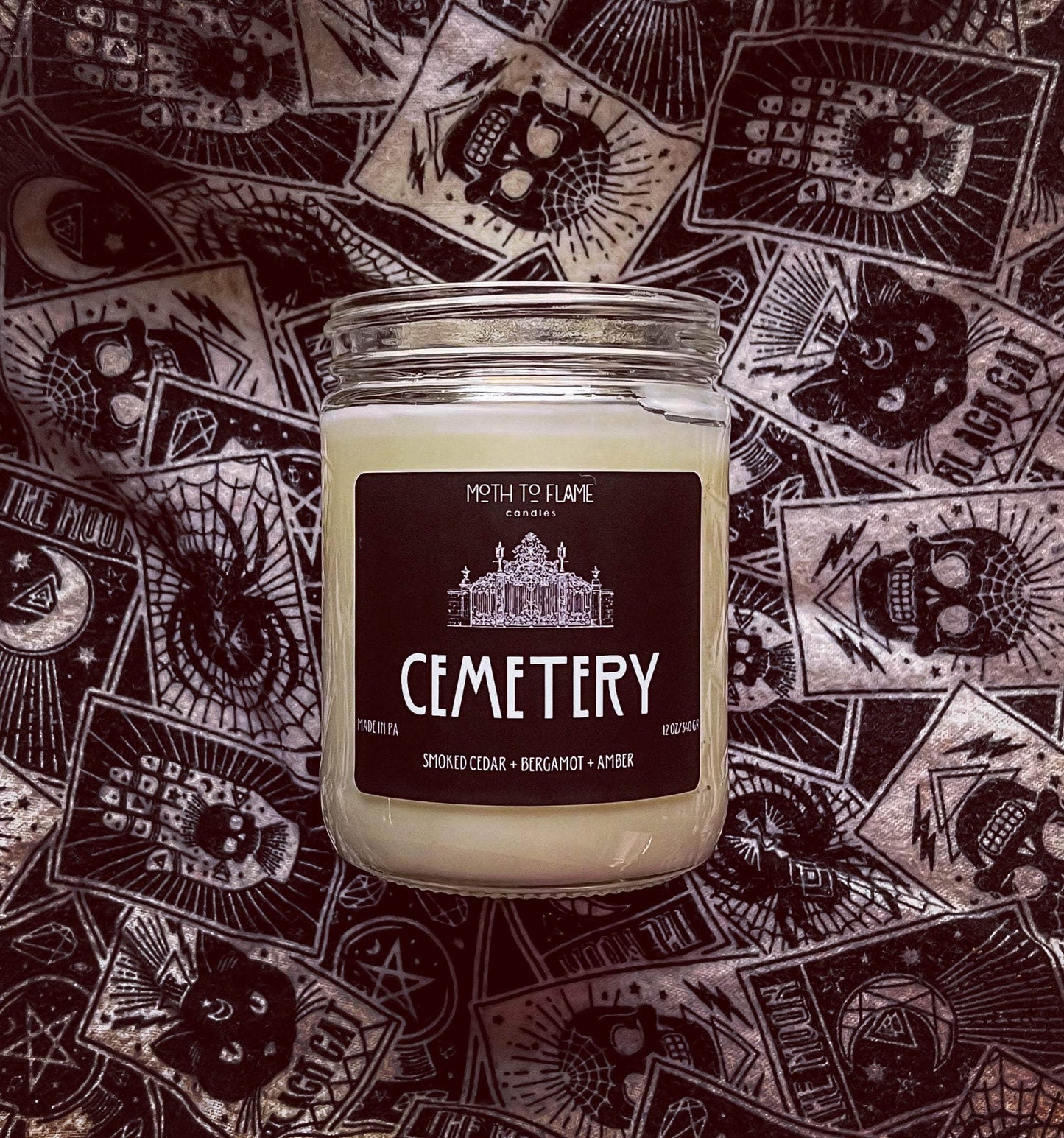 Moth to Flame Candles Candle Cemetery – 7 oz Candle Cemetery – 7 oz Candle
