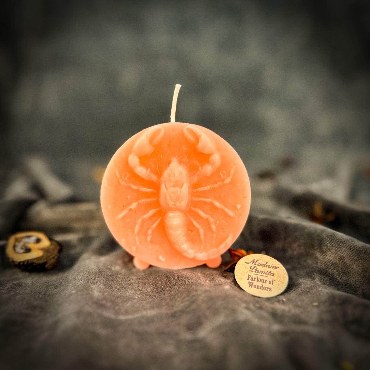Parlour of Wonders Beeswax Candle Pink (Romance) Beeswax Scorpio Scorpion Zodiac Spell Candle Beeswax Scorpio Scorpion Zodiac Spell Candle