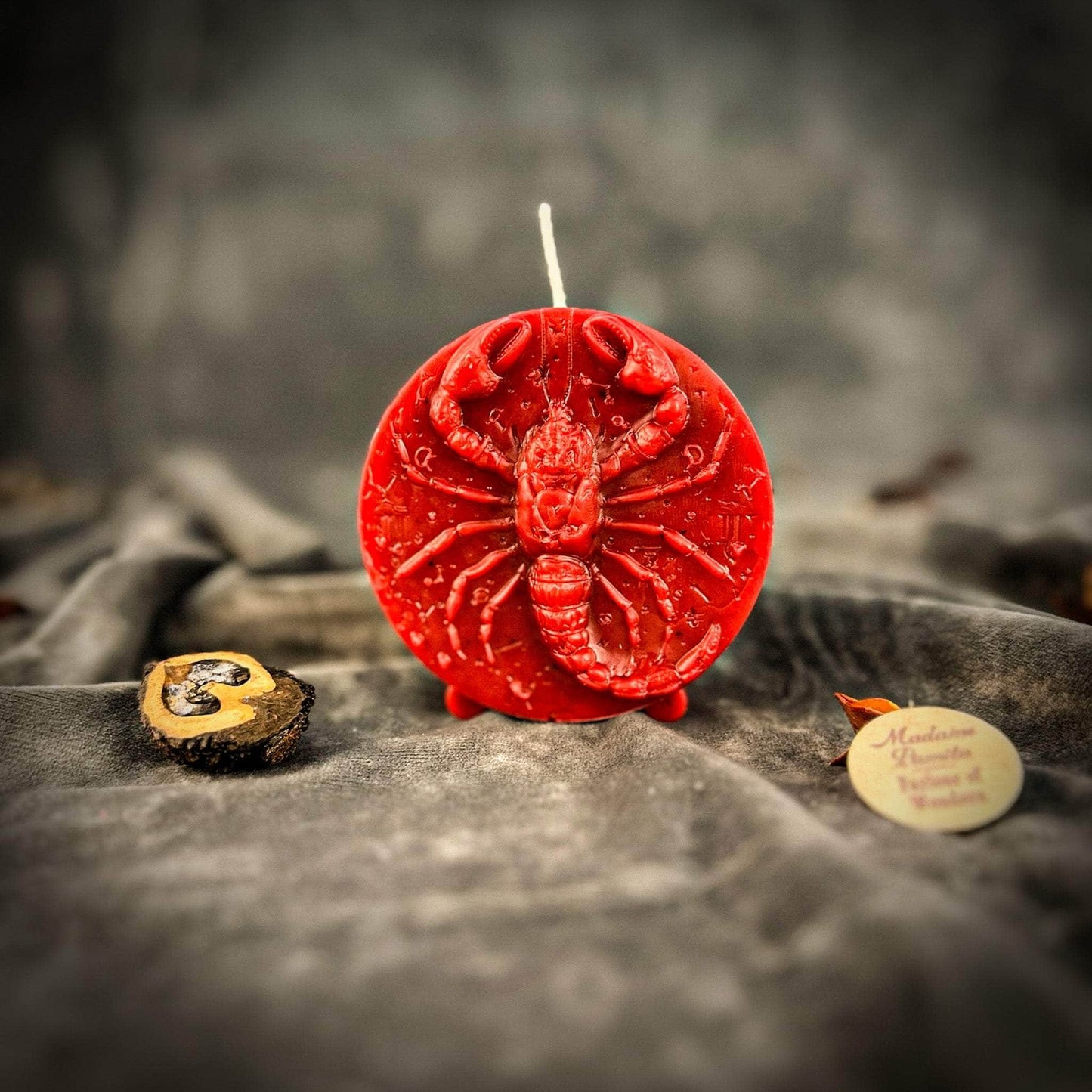 Parlour of Wonders Beeswax Candle Red (Passion) Beeswax Scorpio Scorpion Zodiac Spell Candle Beeswax Scorpio Scorpion Zodiac Spell Candle