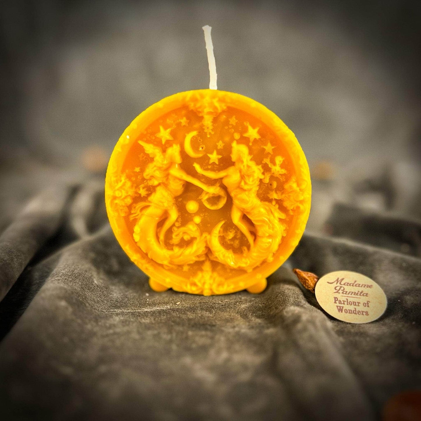 Parlour of Wonders Beeswax Candle Yellow (Success) Beeswax Gemini Twins Zodiac Spell Candle Beeswax Gemini Twins Zodiac Spell Candle