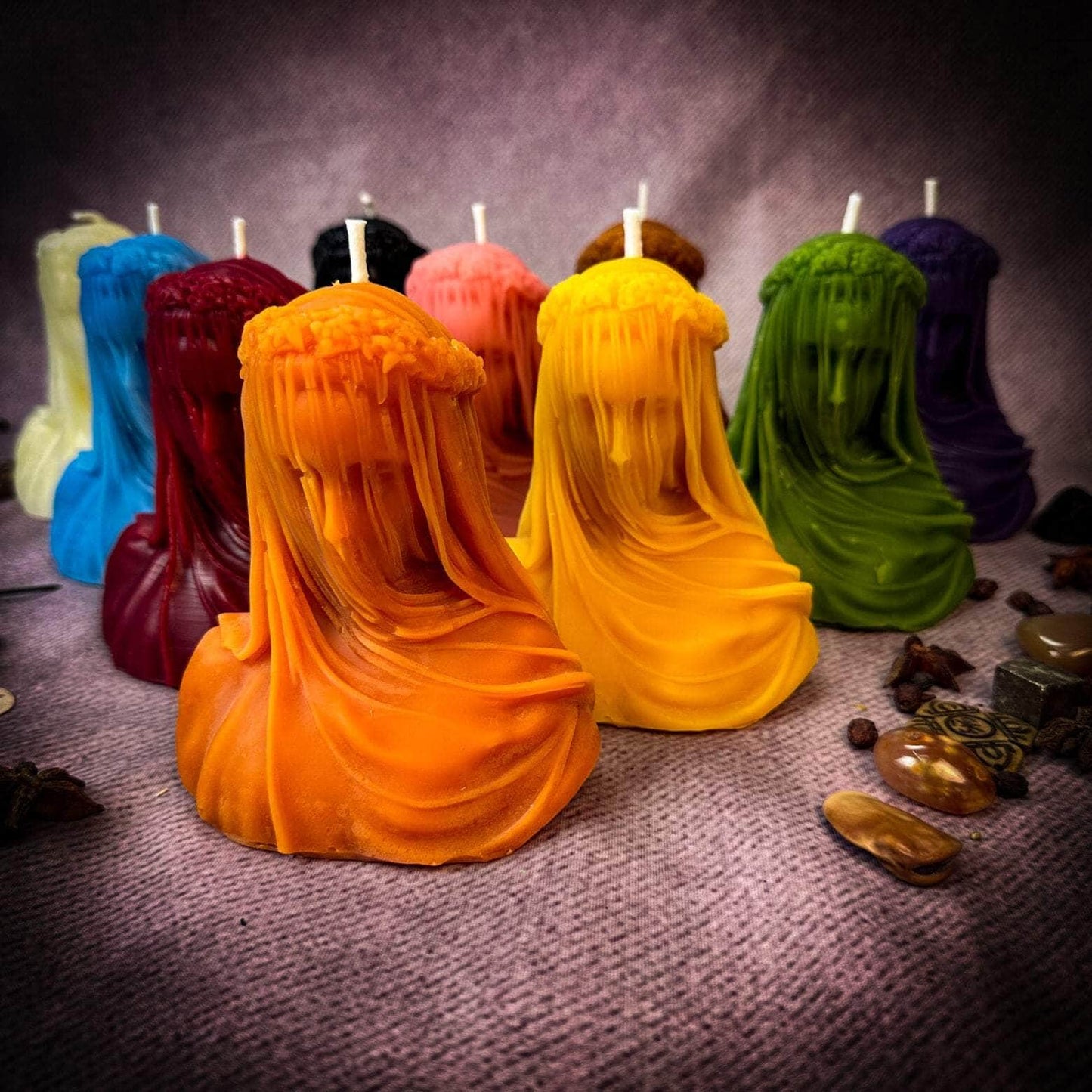 Parlour of Wonders Beeswax Veil of Secrets Spell Candle Beeswax Veil of Secrets Spell Candle