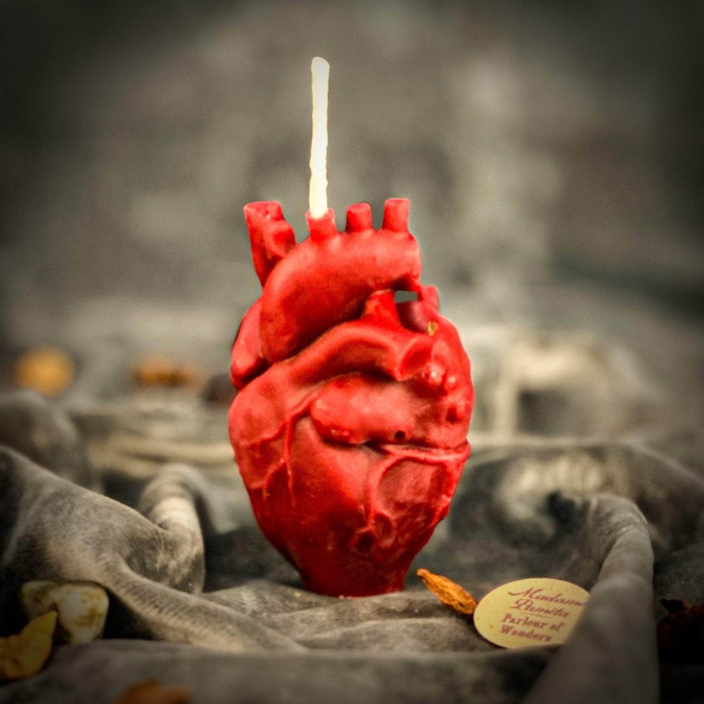 Parlour of Wonders Red (Passion) Beeswax Anatomical Heart Spell Candle Beeswax Anatomical Heart Spell Candle