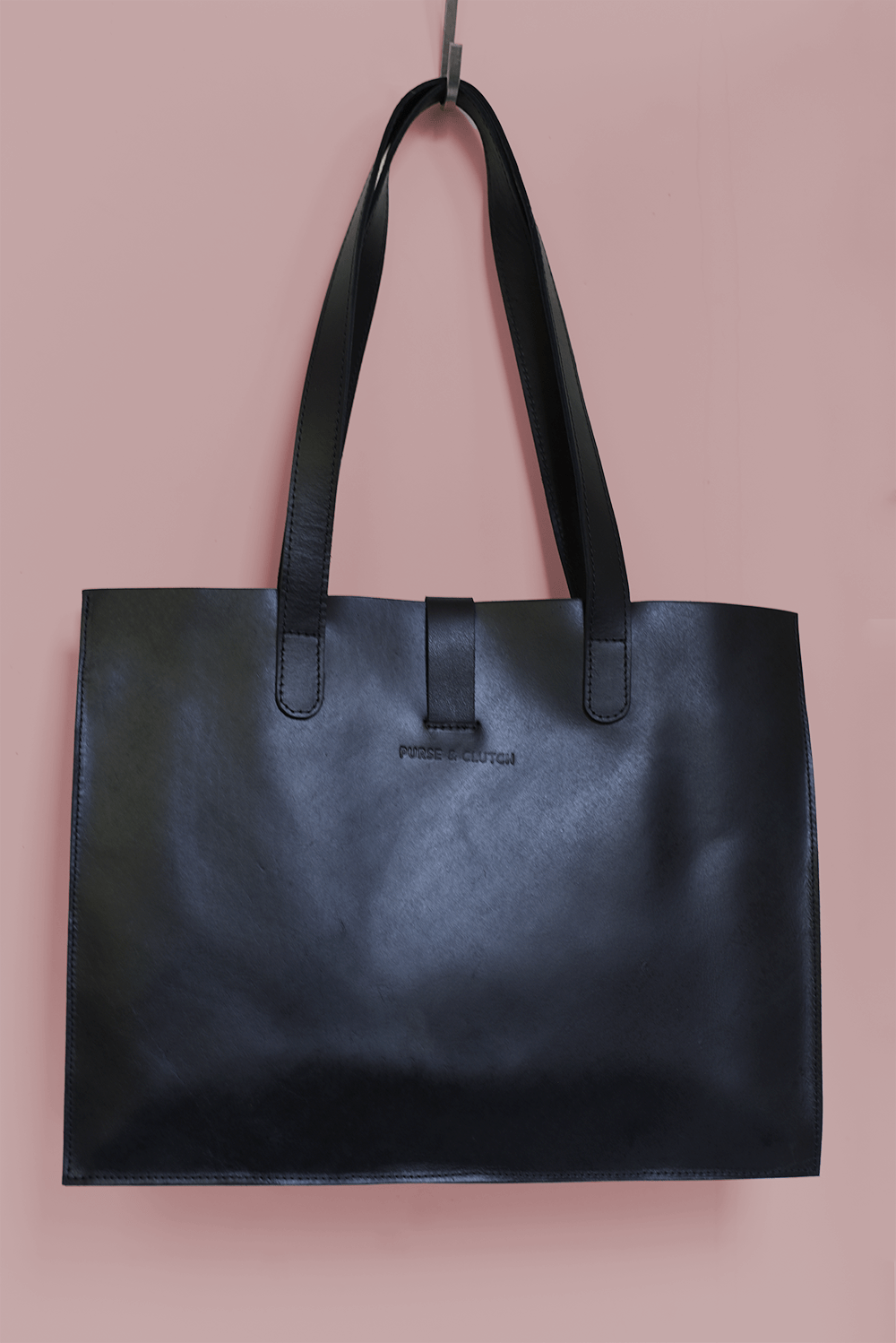 Purse & Clutch Handbags Ink Black Large Leather Handbag Large Leather Handbag