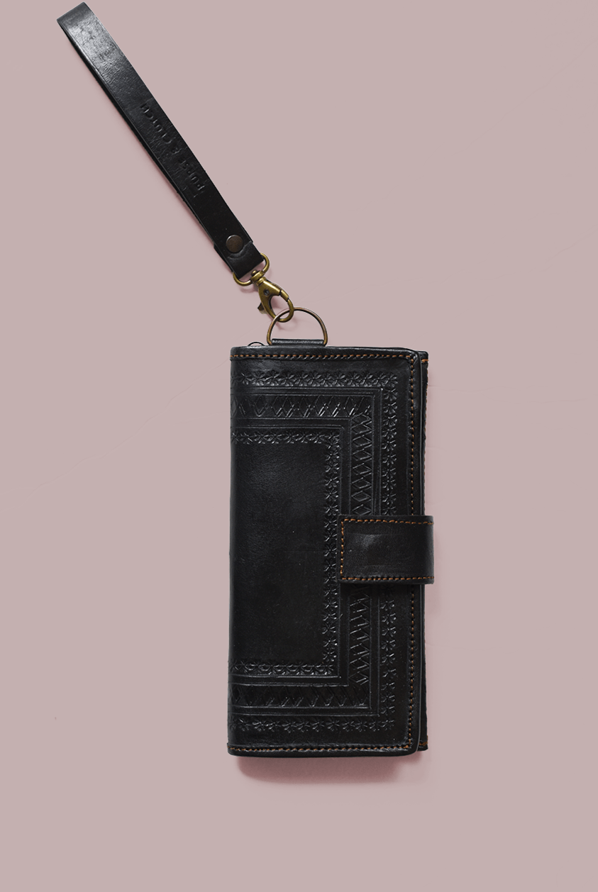 Purse & Clutch Handbags, Wallets & Cases Black Embossed Wallet Wristlet Embossed Wallet Wristlet