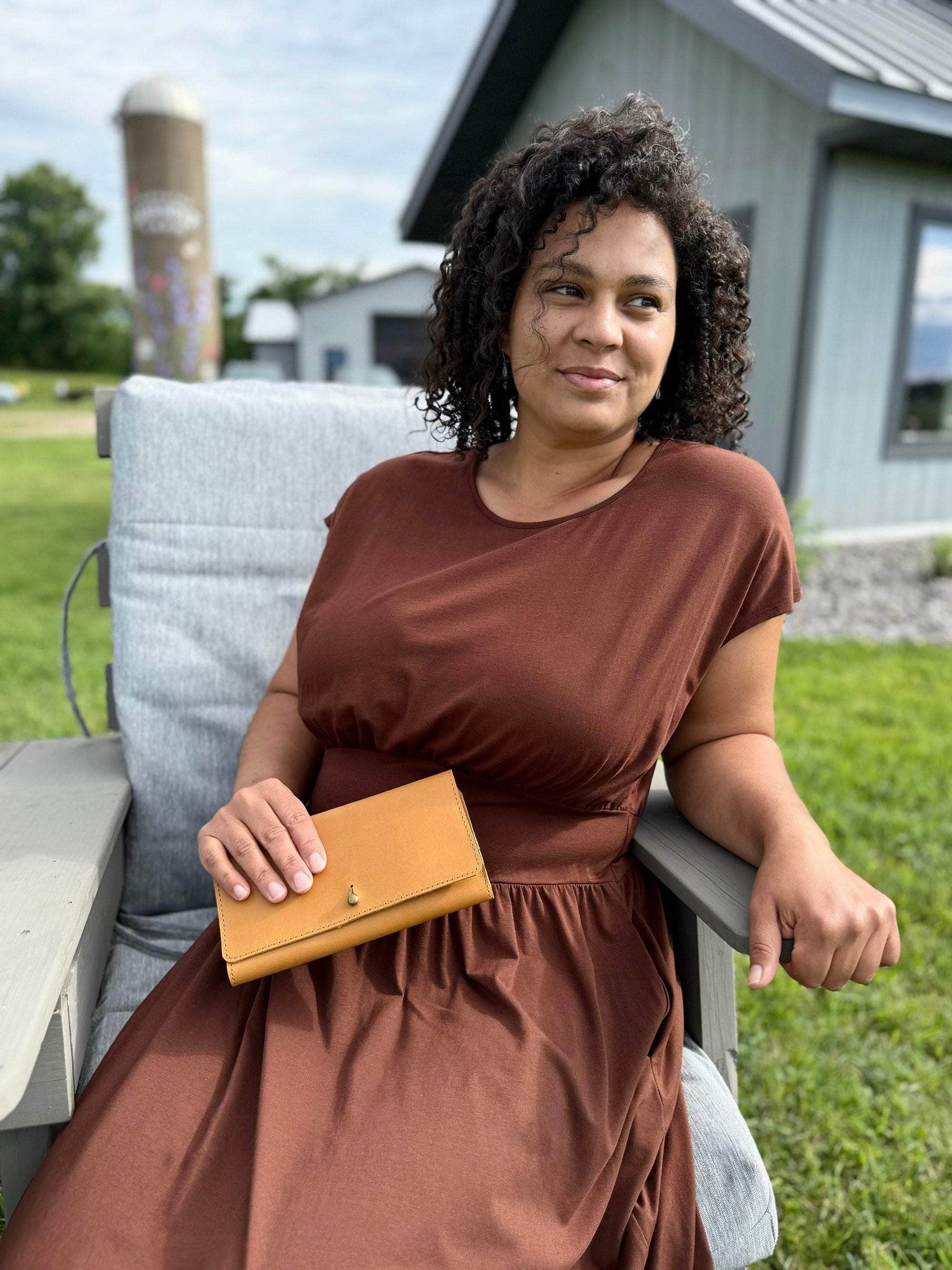 Purse & Clutch Handbags, Wallets & Cases Caramel Fold Over Leather Wallet Fold Over Leather Wallet