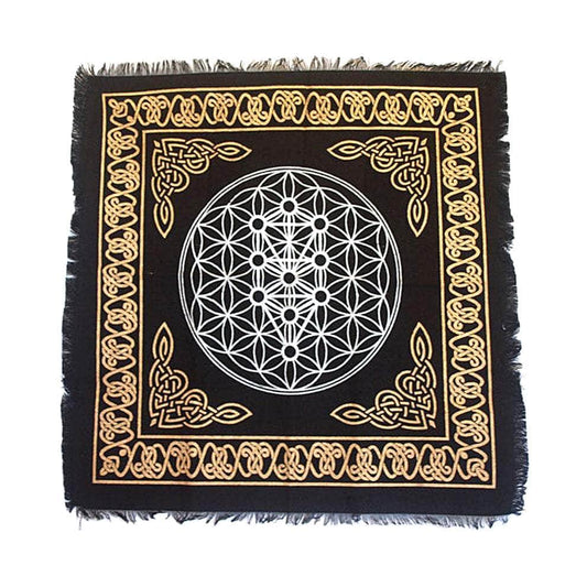 The Witches Sage LLC Altar Cloth Geometric Tree of Life Altar Cloth 18" x 18" Geometric Tree of Life Altar Cloth 18" x 18"