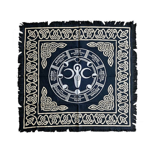 The Witches Sage LLC Altar Cloth Goddess with Moon Phase & Wicca Calendar Altar Cloth 24" x 24" Goddess with Moon Phase & Wicca Calendar Altar Cloth 24" x 24"