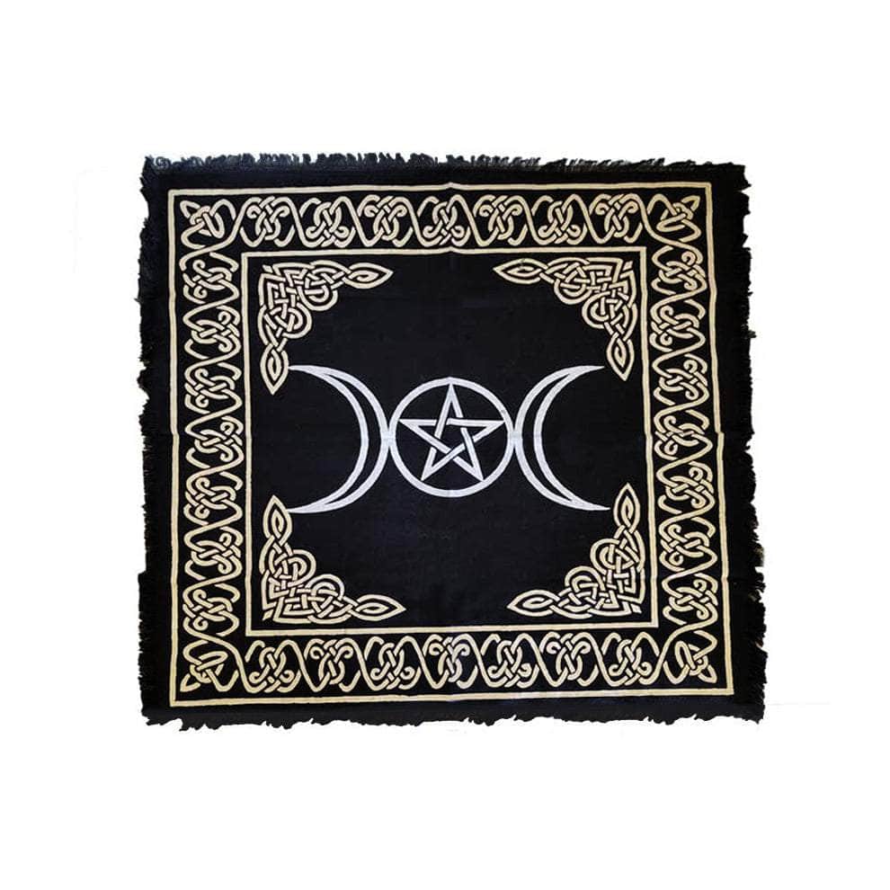 The Witches Sage LLC Altar Cloth Triple Moon Pentagram Altar Cloth 18" x 18" Triple Moon Pentagram Altar Cloth 18" x 18"