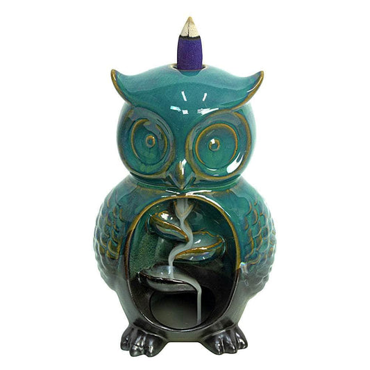 The Witches Sage LLC Incense Burner Owl Ceramic Backflow Incense Burner Owl Ceramic Backflow Incense Burner
