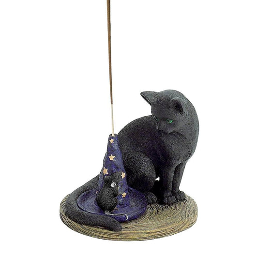 The Witches Sage LLC Incense Burner Purple Magical Cat & Mouse incense Holder Magical Cat & Mouse incense Holder